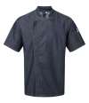PR906 Premier Short Sleeve Zipped Chef's Jacket INDIGO DENIM colour image